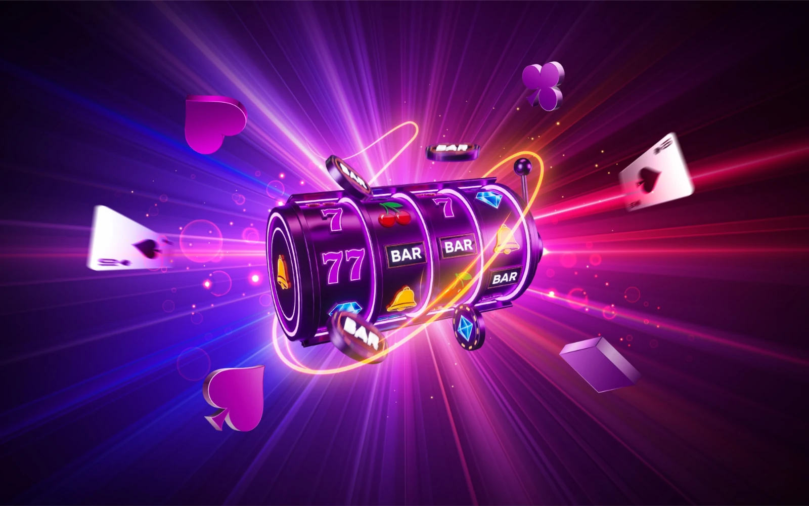 Tampilan permainan slot dengan gulungan dan simbol berwarna