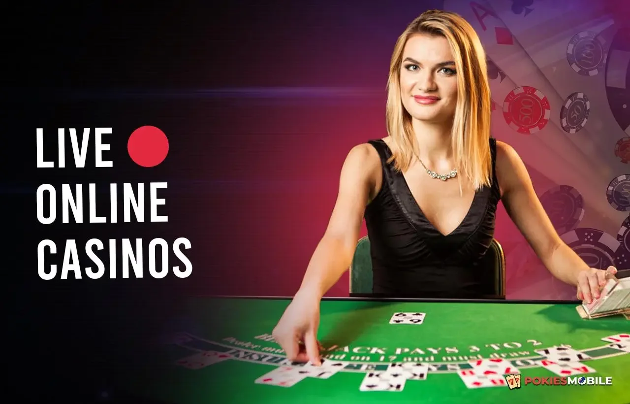 Tampilan ruang kasino live dengan meja permainan dealer